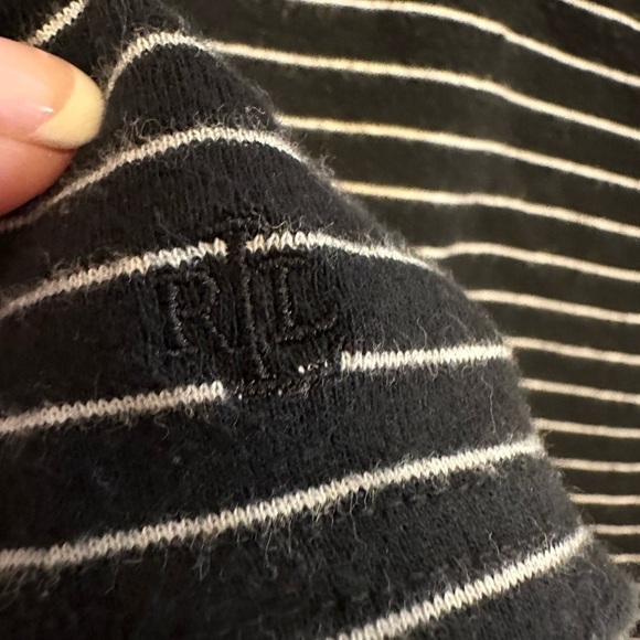 Lauren Ralph Lauren women’s three-quarter sleeve‎ 100% cotton top size XL stripe - Picture 3 of 5